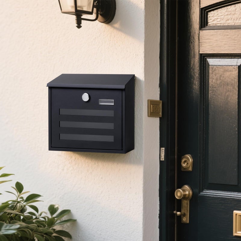 Jssmst Locking Mailbox Wall Mounted Vertical- Jssmst mailboxes with Key Lock Large Capacity, Key Lock Drop Box Large Capacity with Galvanized Cover and Rust-Proof Metal, 13 x 11.8 x 4.1 Inch SM-HPB918 - Image 3